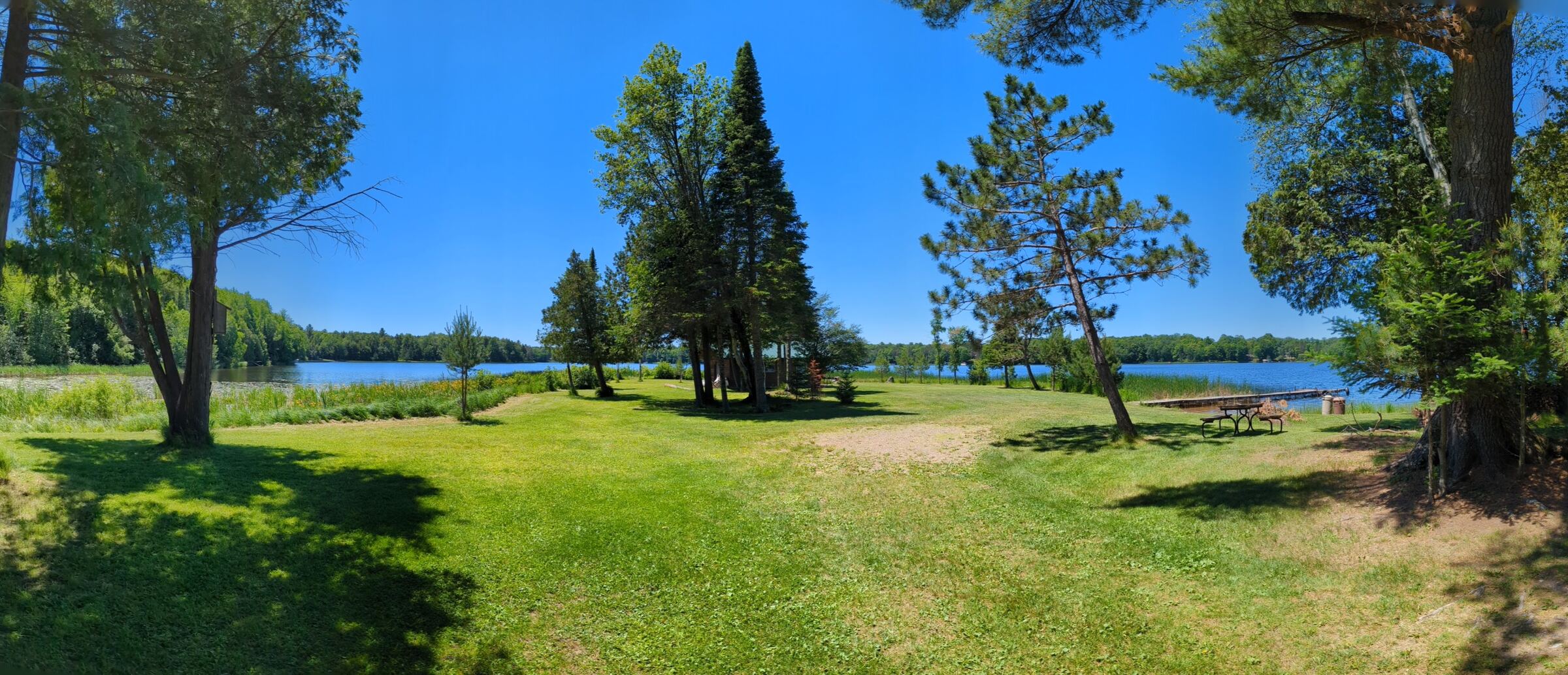 Panoramic view of Schnur Lake from the property
